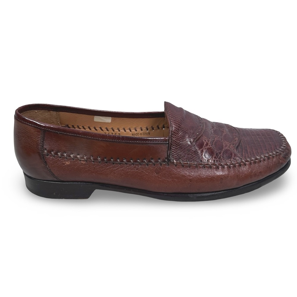 Paolo De Marco Mens Brown Genuine Lizard Leather Loafers Made in Spain 11.5 M